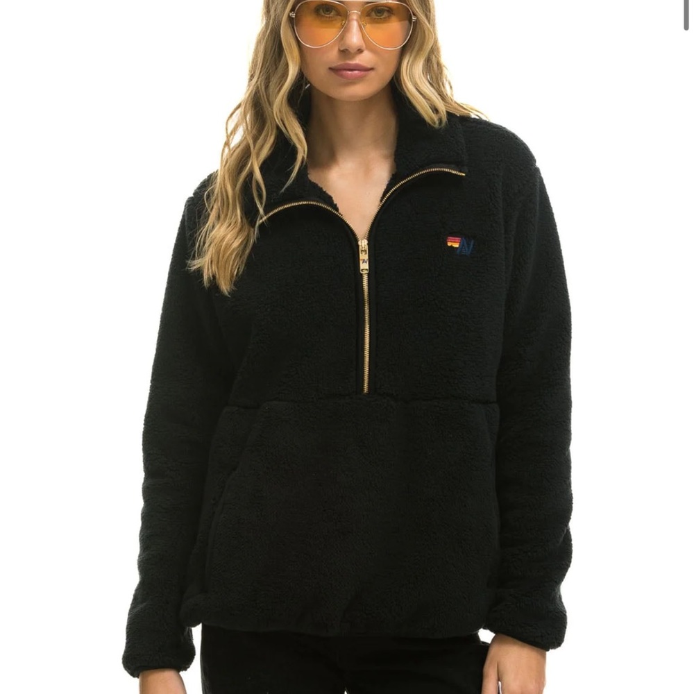 Aviator Nation Teddy Fleece (like new worn few times) black size M